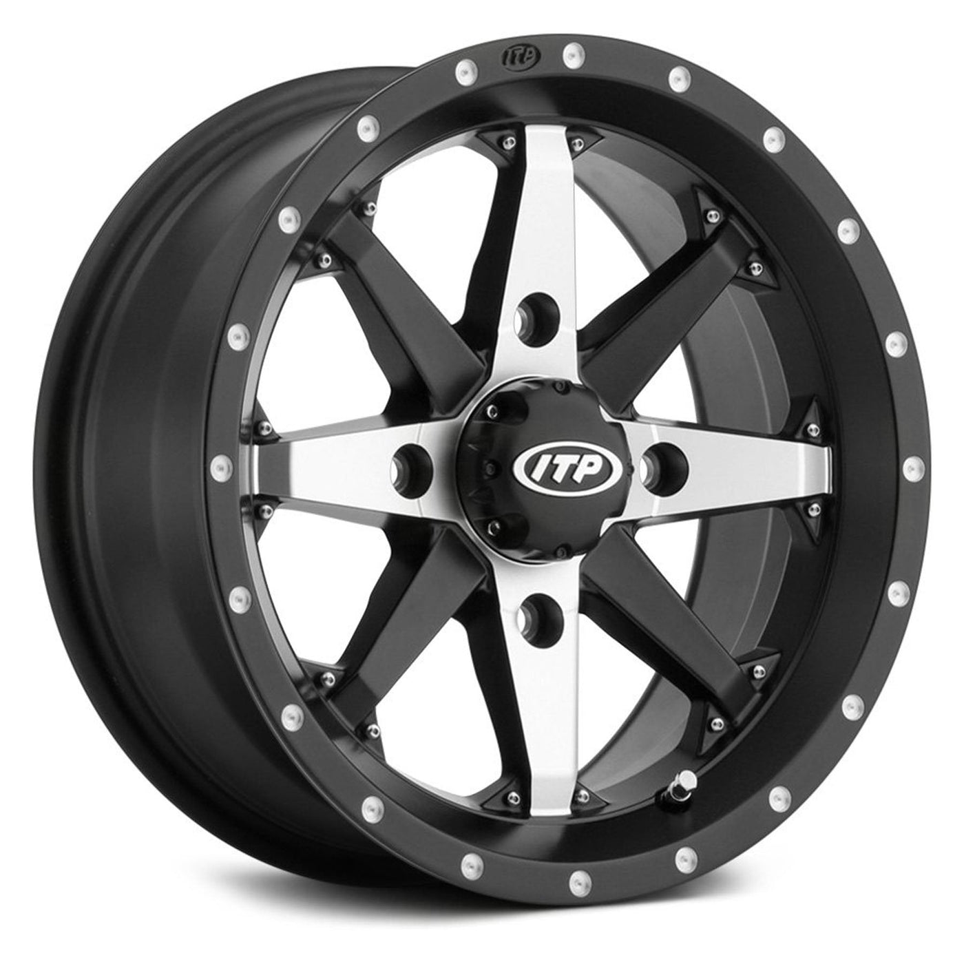 Itp Tires 1522307727B Cyclone Wheel - Black/Machined 15X7 #1522307727B