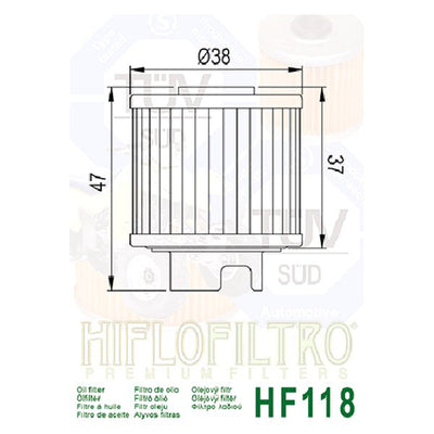 HIFLO OIL FILTER HONDA HFF118#mpn_HF118