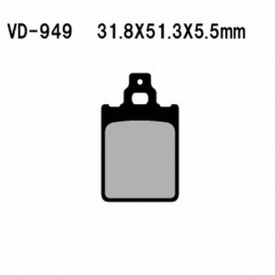 Vesrah 970250 Semi-Metallic Brake Pads #VD-949