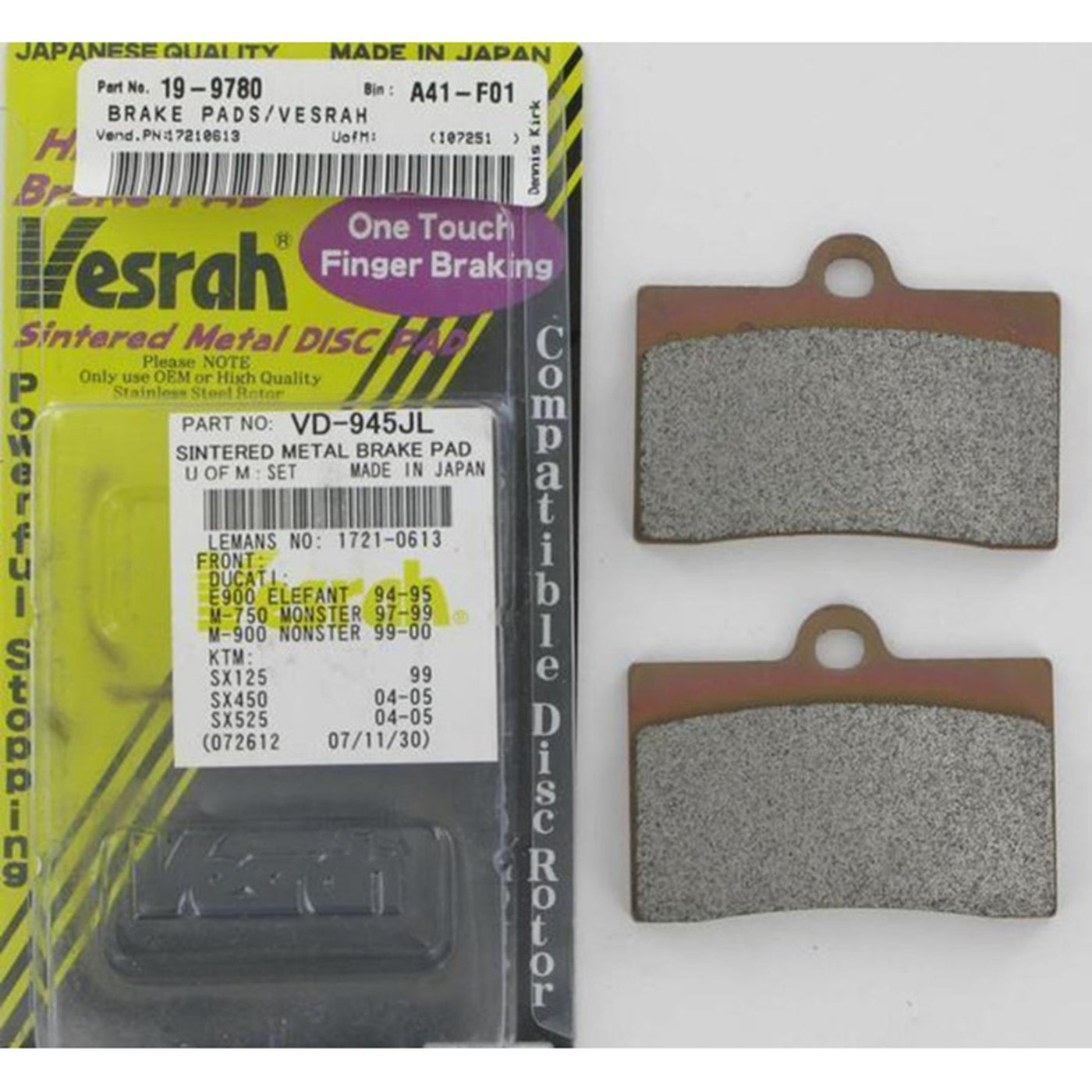 Vesrah VD-140JL Sintered Metal Brake Pad #VD-140JL