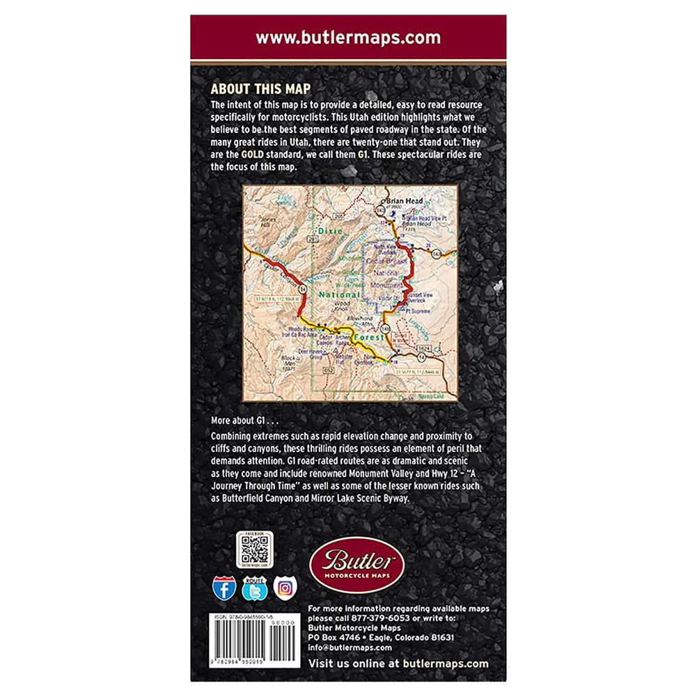 Butler Motorcycle Maps Utah#mpn_UTAH / MP-116