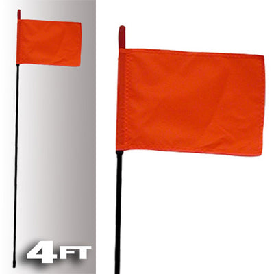 BLACK FIRE STICK W/ORANGE SAFETY FLAG - 4FT#mpn_F4-BLACK-8120R