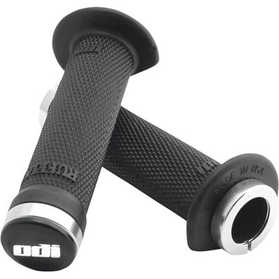 Odi ATV Lock-On Grips - Ruffian Black/Silver 130mm (5.1") Length#mpn_J30RFB-S