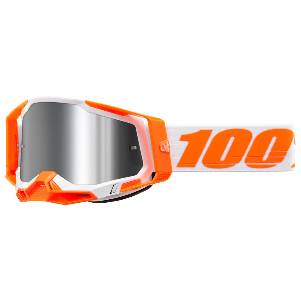 100% Racecraft 2 Goggle Orange Frame/Silver Flash Lens #50010-00013