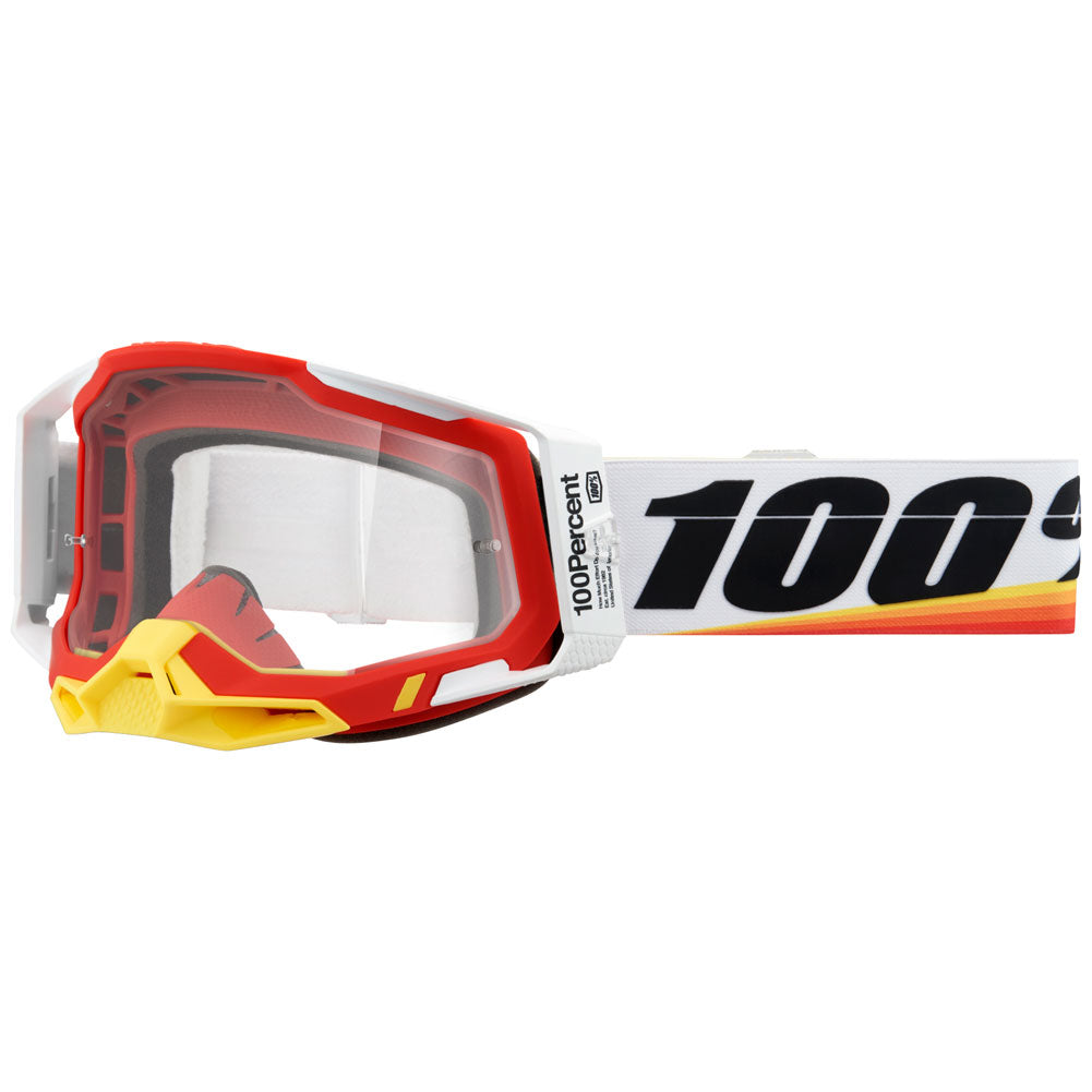 100% Racecraft 2 Goggle Arsham Red Frame/Clear Lens #50009-00016