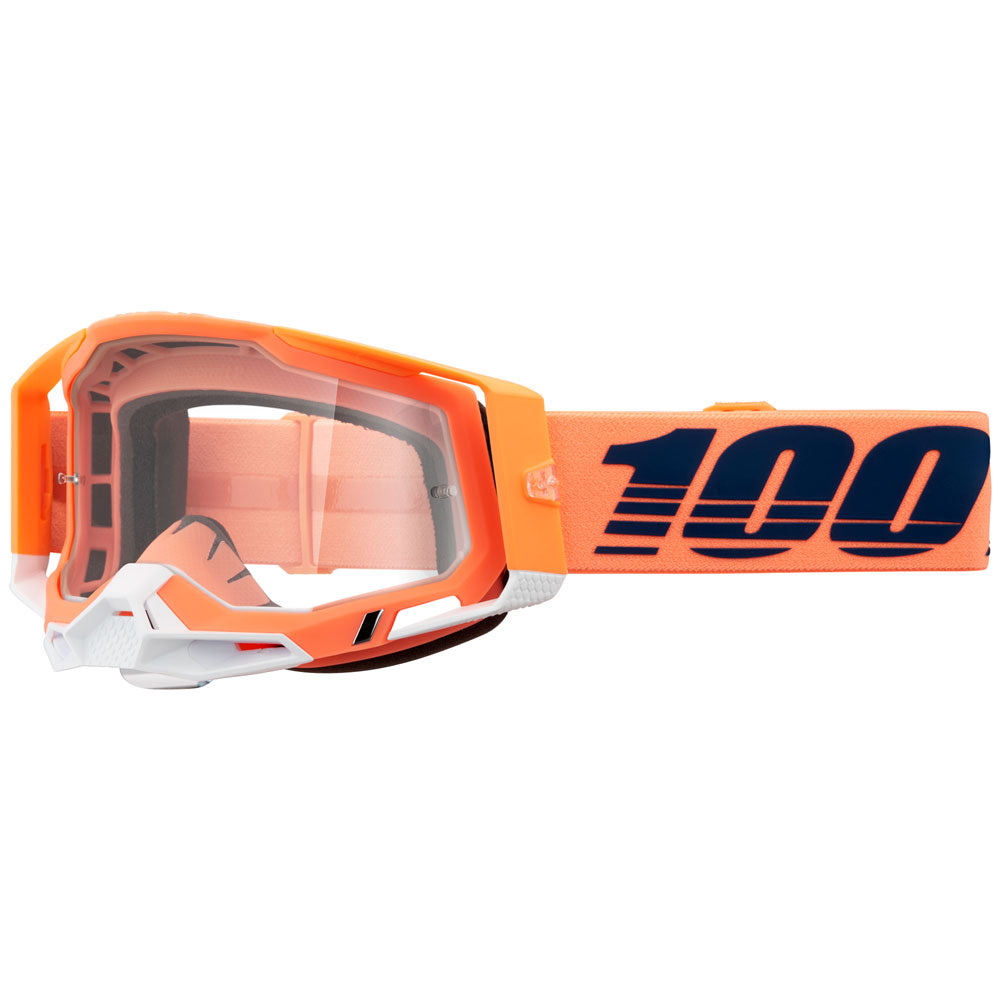 100% Racecraft 2 Goggle Coral Frame/Clear Lens #50009-00018