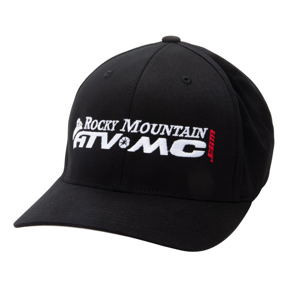 Rocky Mountain ATV/MC Logo Flex Fit Hat Large/X-Large Black#mpn_197-768-0002
